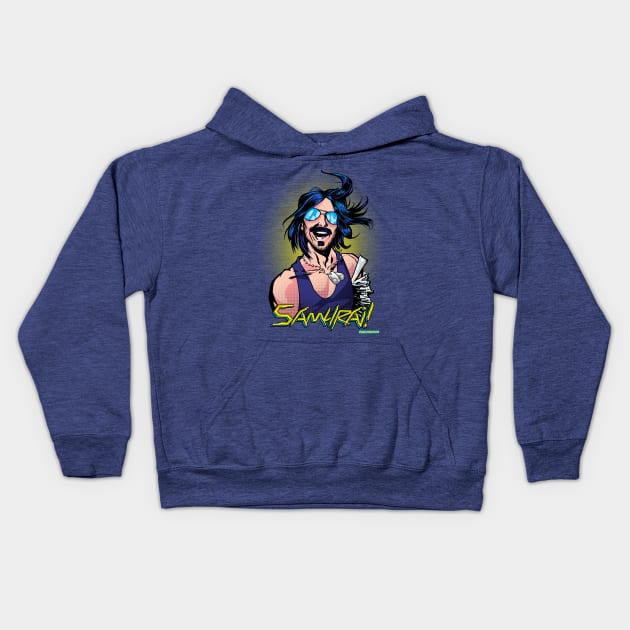 Samurai Cyberpunk 2077 Kids Hoodie by Tiny Donkey Studios